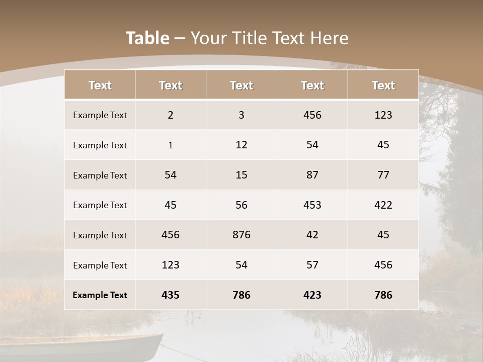 A Boat On A Lake With Fog In The Background PowerPoint Template