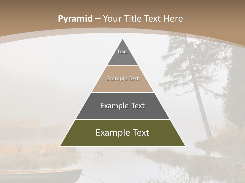 A Boat On A Lake With Fog In The Background PowerPoint Template