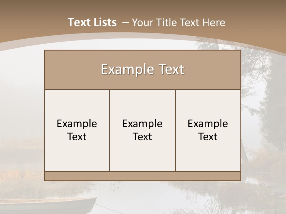 A Boat On A Lake With Fog In The Background PowerPoint Template