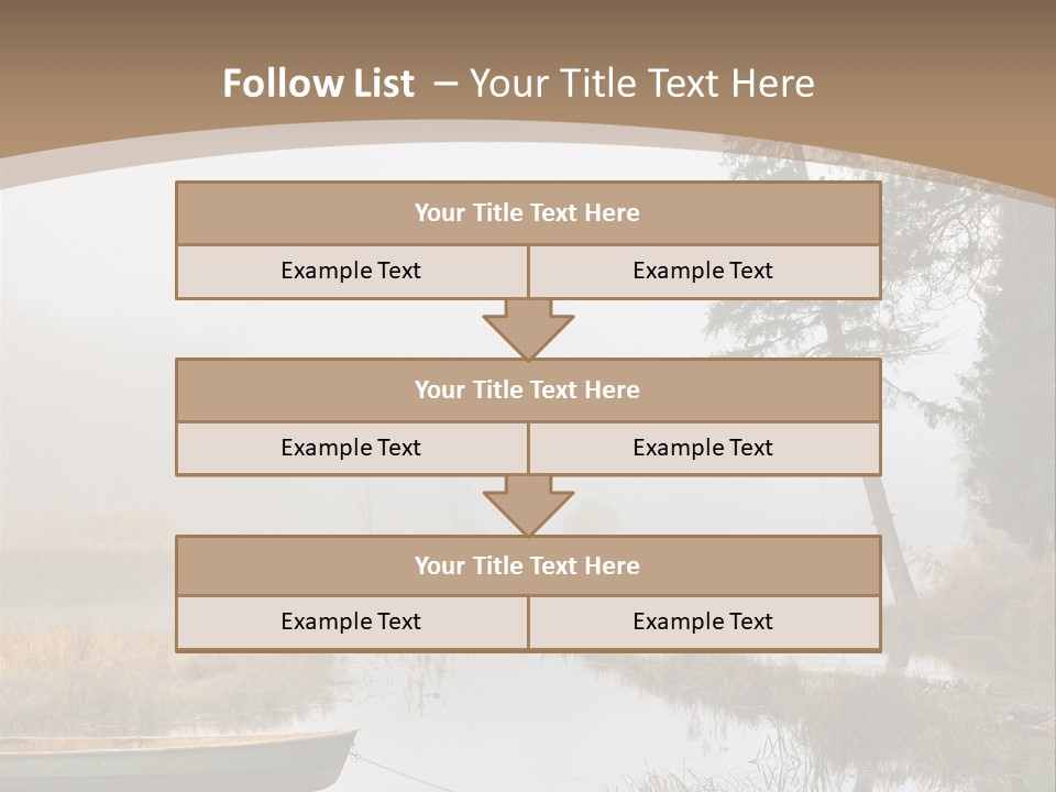 A Boat On A Lake With Fog In The Background PowerPoint Template