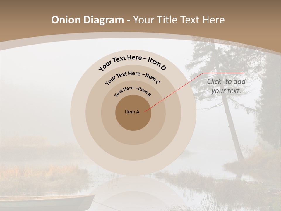 A Boat On A Lake With Fog In The Background PowerPoint Template