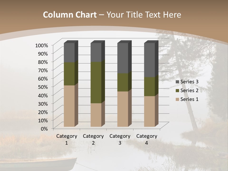 A Boat On A Lake With Fog In The Background PowerPoint Template