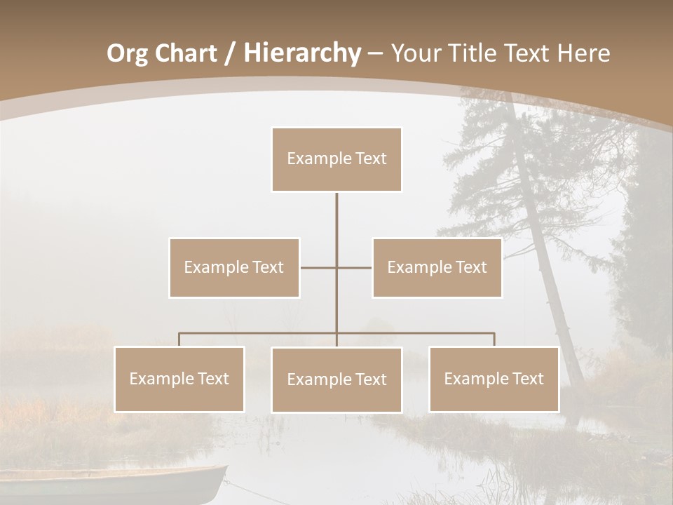 A Boat On A Lake With Fog In The Background PowerPoint Template