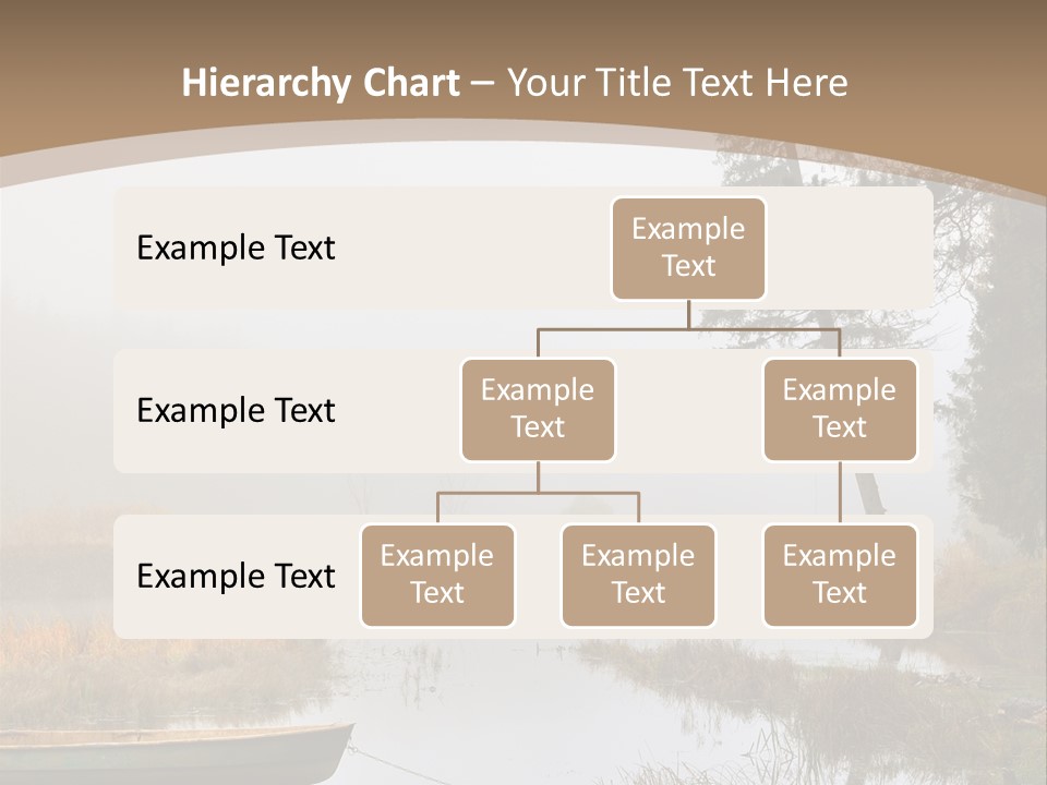 A Boat On A Lake With Fog In The Background PowerPoint Template