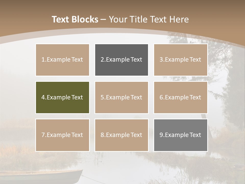 A Boat On A Lake With Fog In The Background PowerPoint Template