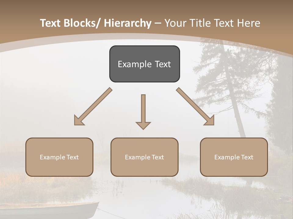 A Boat On A Lake With Fog In The Background PowerPoint Template
