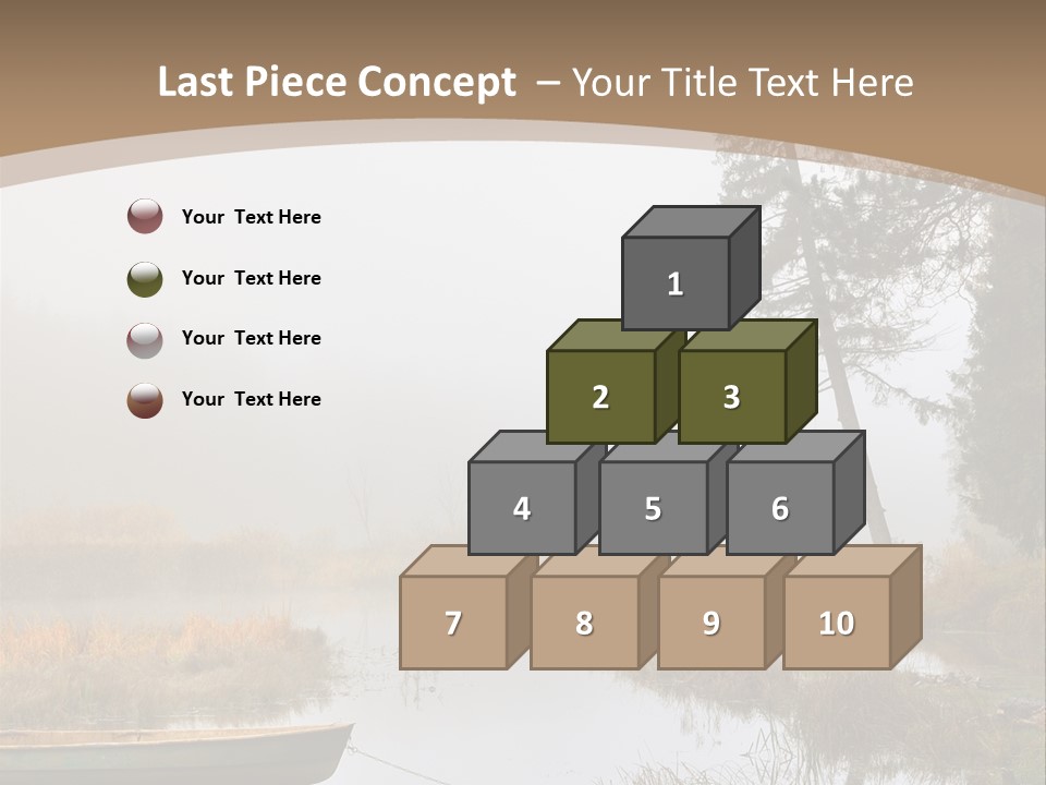 A Boat On A Lake With Fog In The Background PowerPoint Template