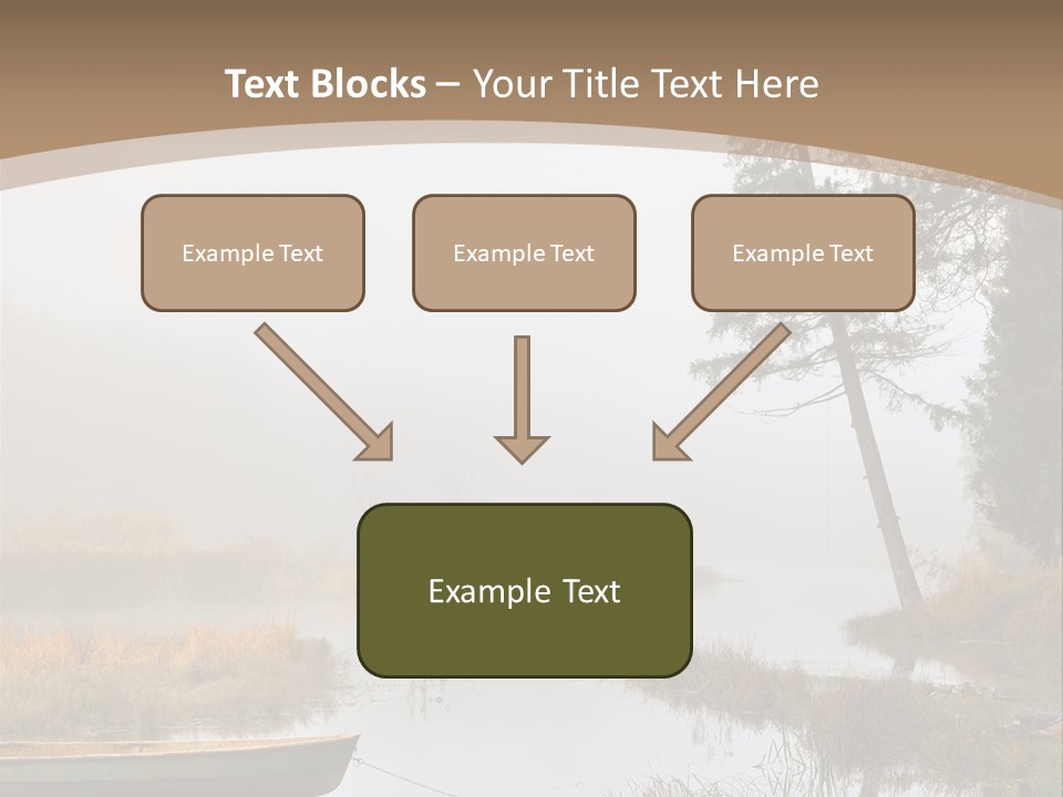 A Boat On A Lake With Fog In The Background PowerPoint Template
