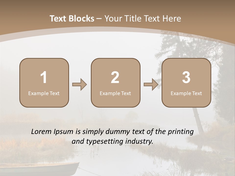 A Boat On A Lake With Fog In The Background PowerPoint Template