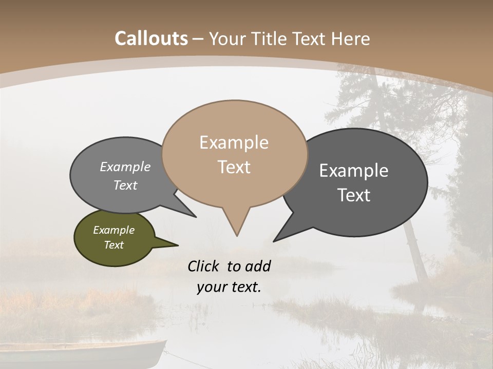 A Boat On A Lake With Fog In The Background PowerPoint Template