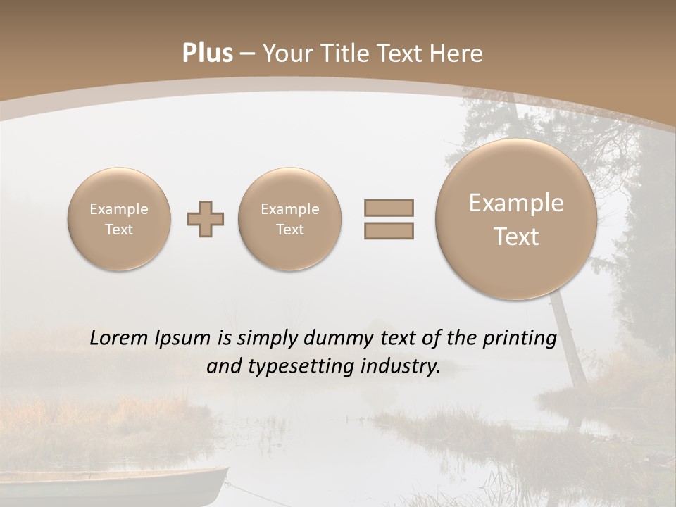 A Boat On A Lake With Fog In The Background PowerPoint Template