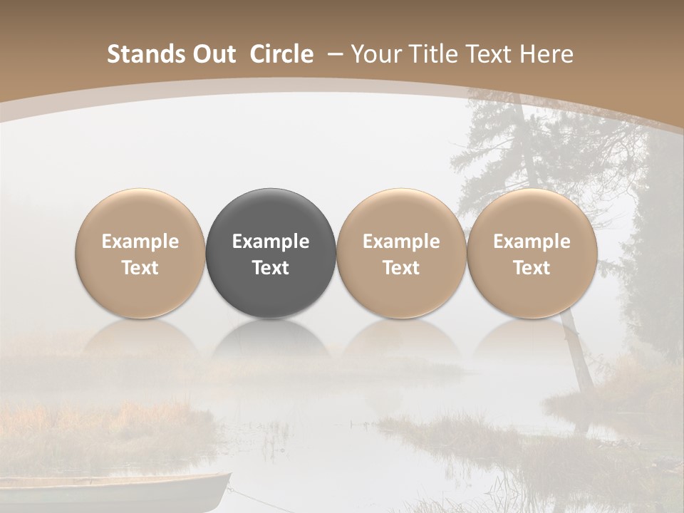 A Boat On A Lake With Fog In The Background PowerPoint Template