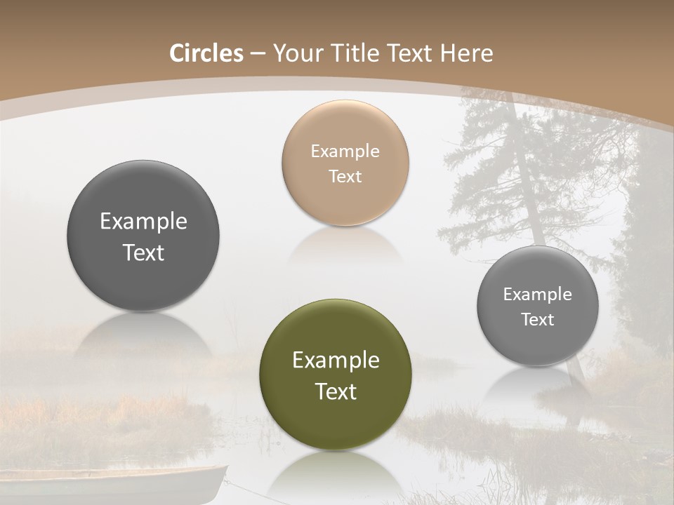 A Boat On A Lake With Fog In The Background PowerPoint Template