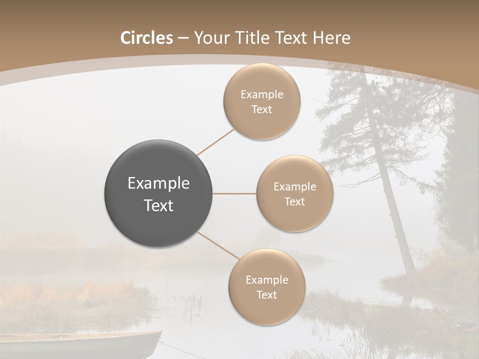 A Boat On A Lake With Fog In The Background PowerPoint Template