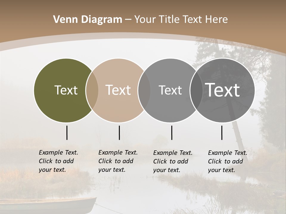 A Boat On A Lake With Fog In The Background PowerPoint Template