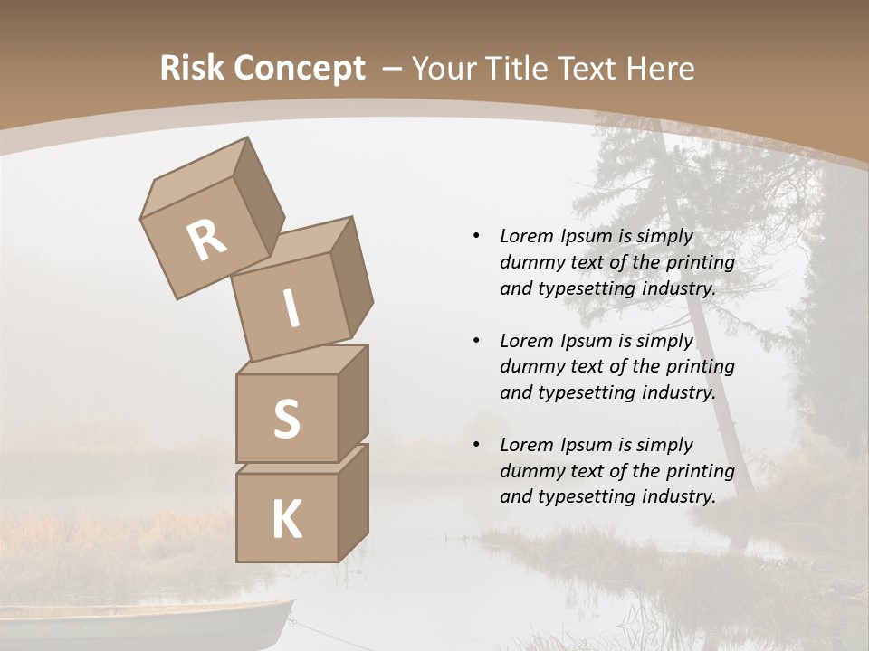 A Boat On A Lake With Fog In The Background PowerPoint Template
