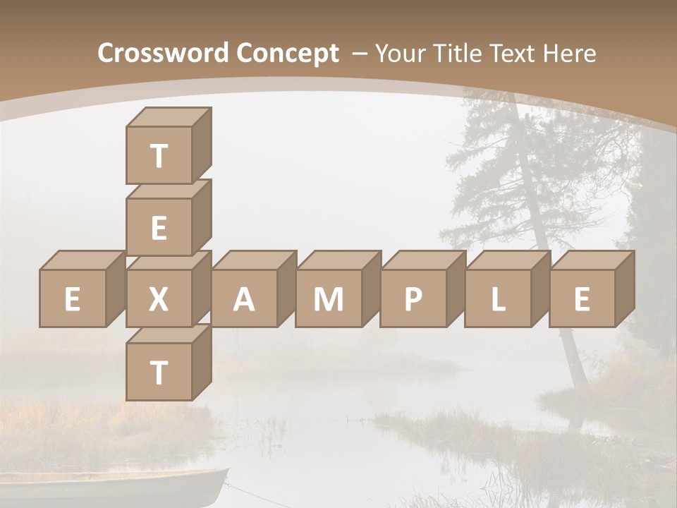 A Boat On A Lake With Fog In The Background PowerPoint Template