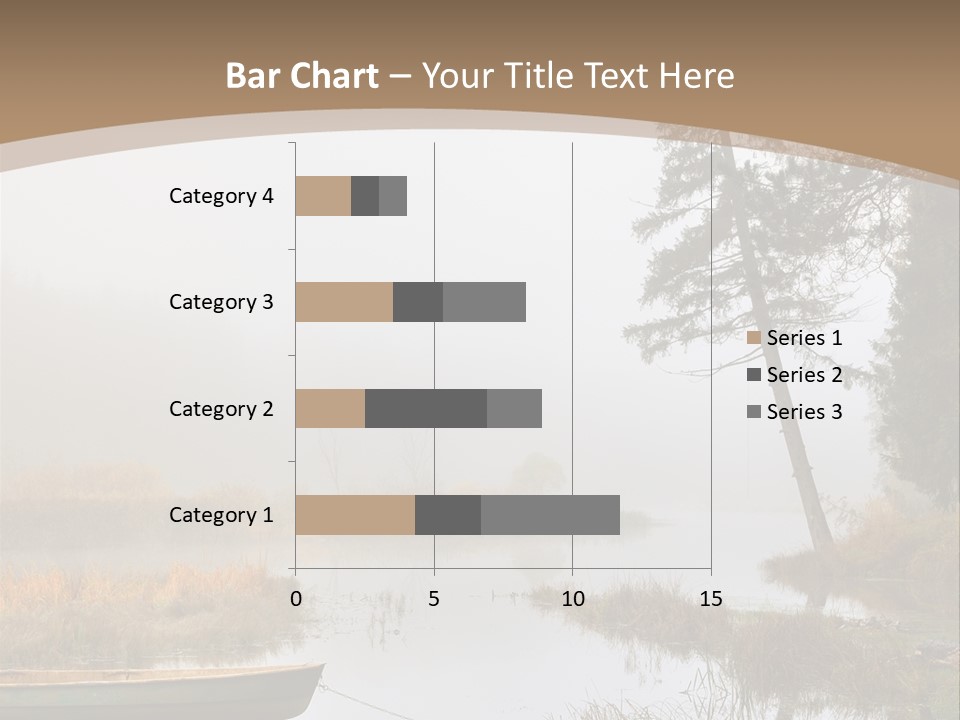 A Boat On A Lake With Fog In The Background PowerPoint Template