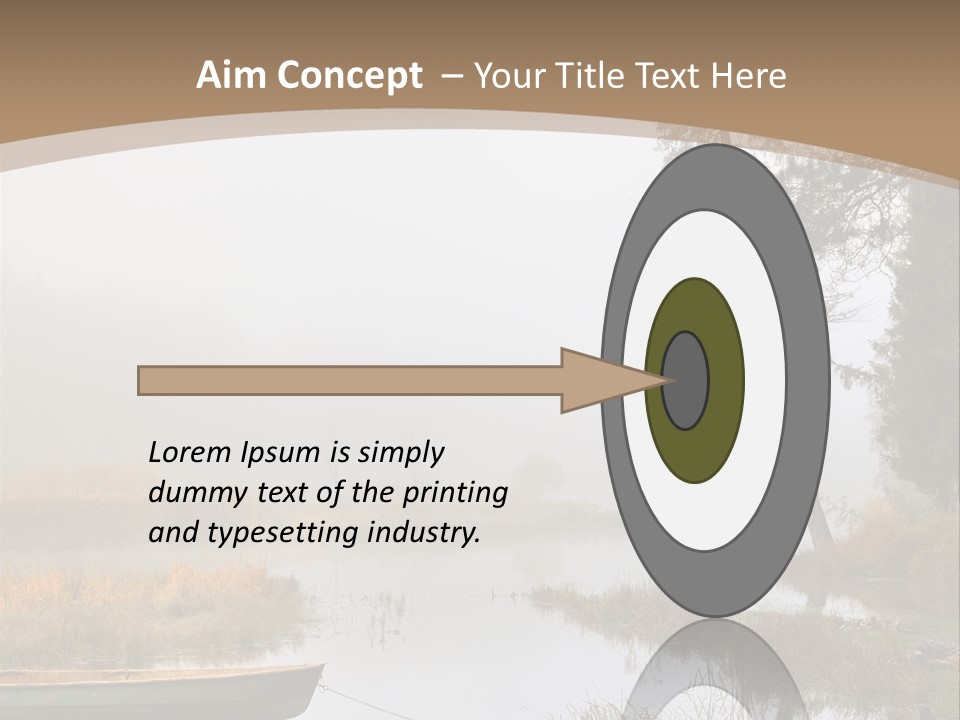 A Boat On A Lake With Fog In The Background PowerPoint Template