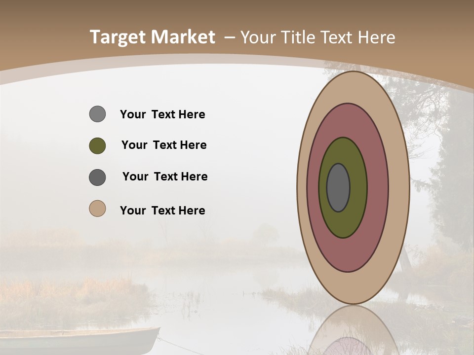 A Boat On A Lake With Fog In The Background PowerPoint Template