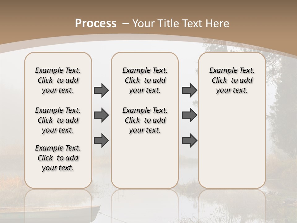 A Boat On A Lake With Fog In The Background PowerPoint Template