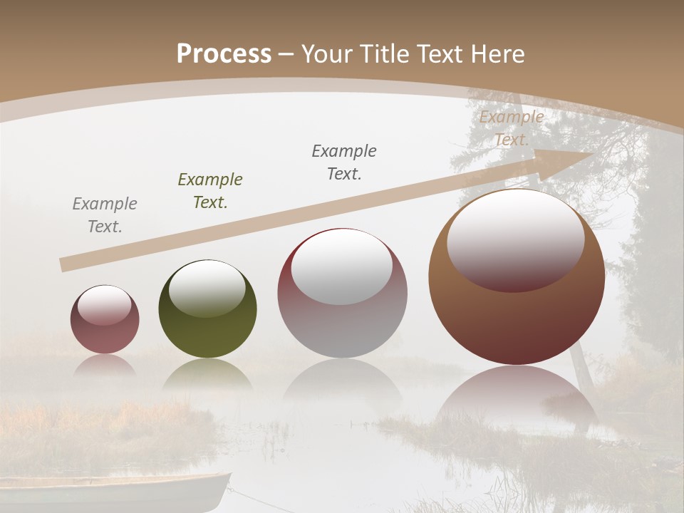 A Boat On A Lake With Fog In The Background PowerPoint Template