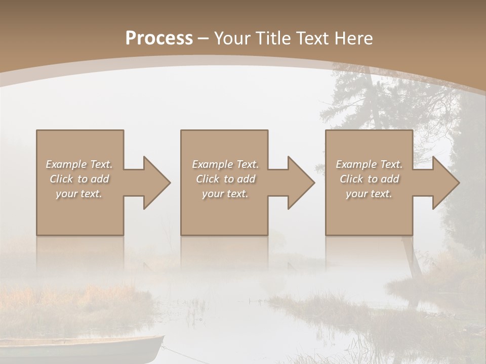 A Boat On A Lake With Fog In The Background PowerPoint Template