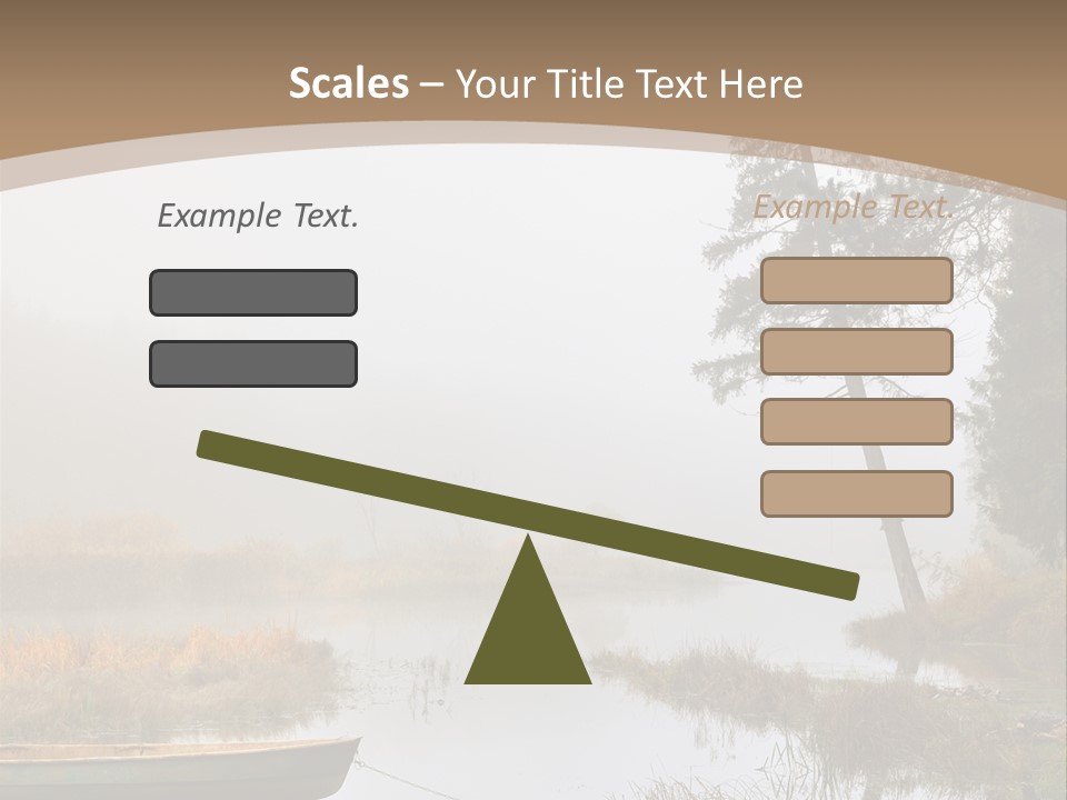 A Boat On A Lake With Fog In The Background PowerPoint Template