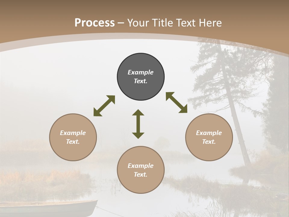 A Boat On A Lake With Fog In The Background PowerPoint Template