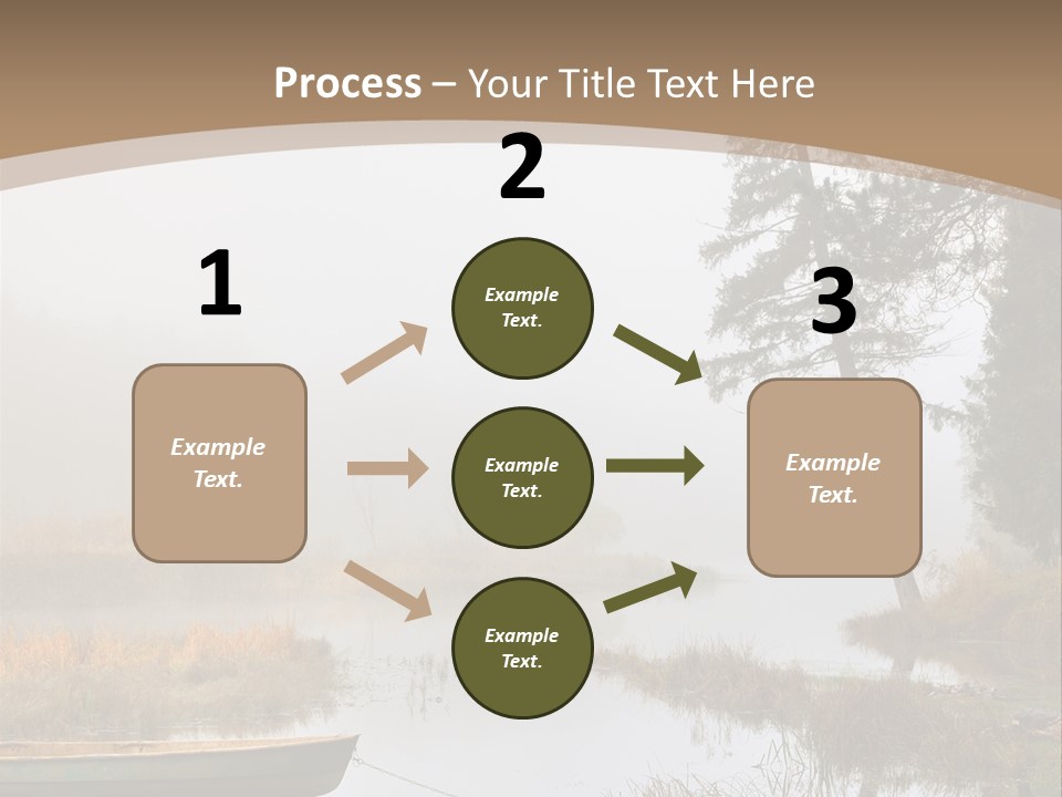 A Boat On A Lake With Fog In The Background PowerPoint Template