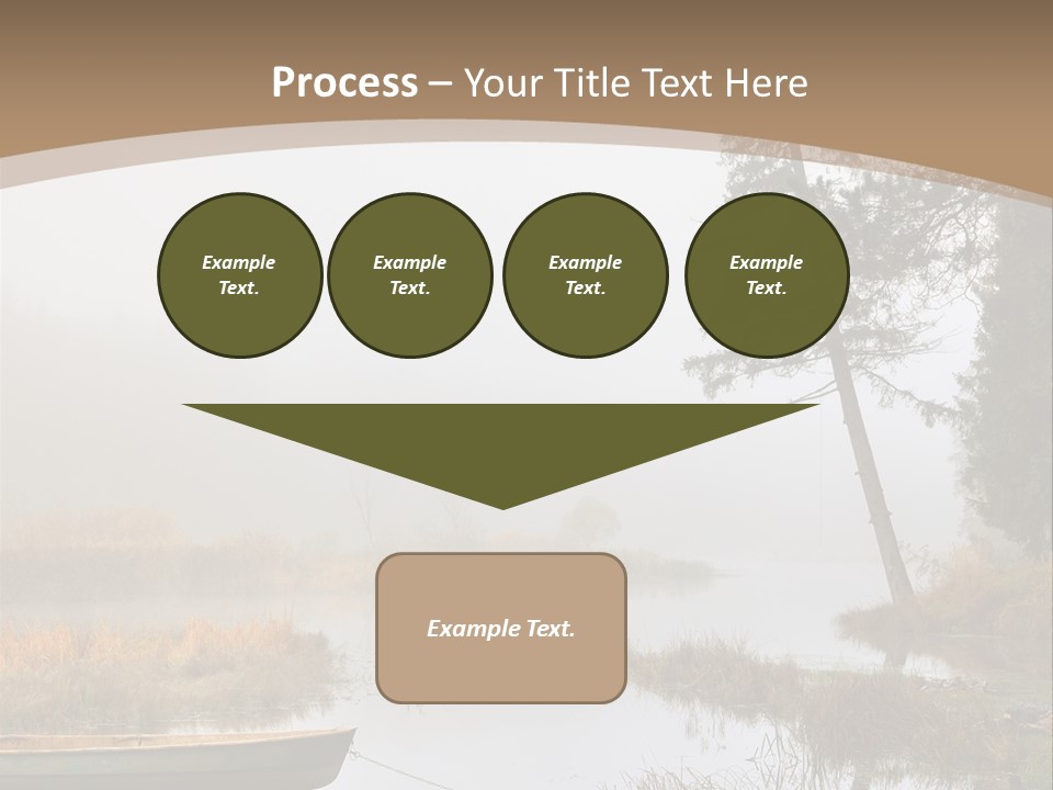 A Boat On A Lake With Fog In The Background PowerPoint Template