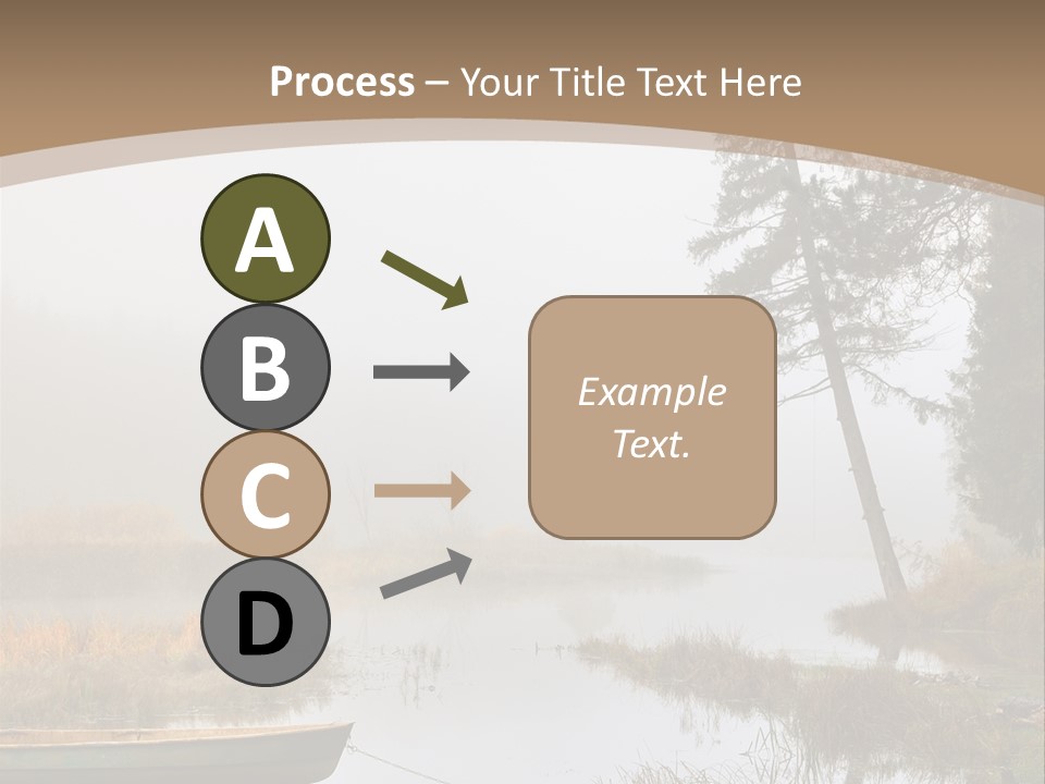 A Boat On A Lake With Fog In The Background PowerPoint Template