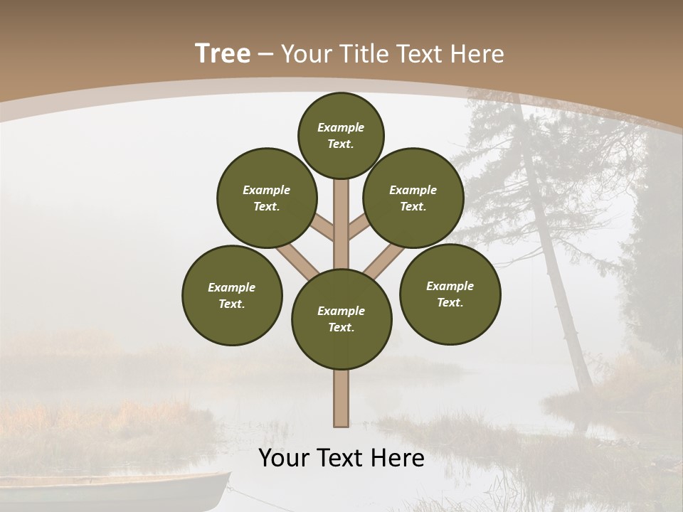 A Boat On A Lake With Fog In The Background PowerPoint Template