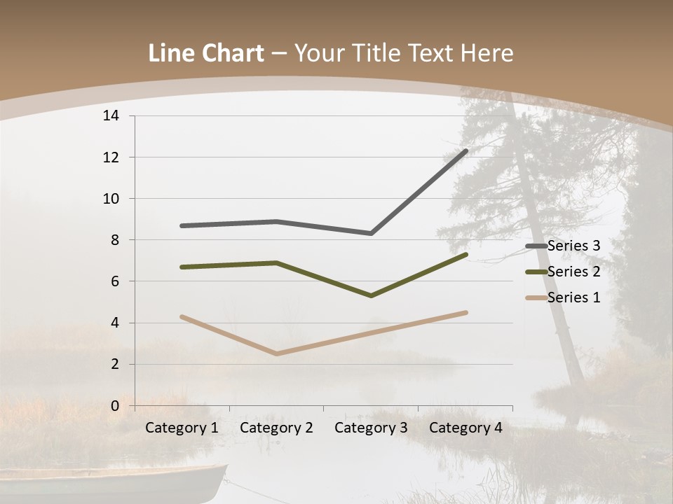 A Boat On A Lake With Fog In The Background PowerPoint Template