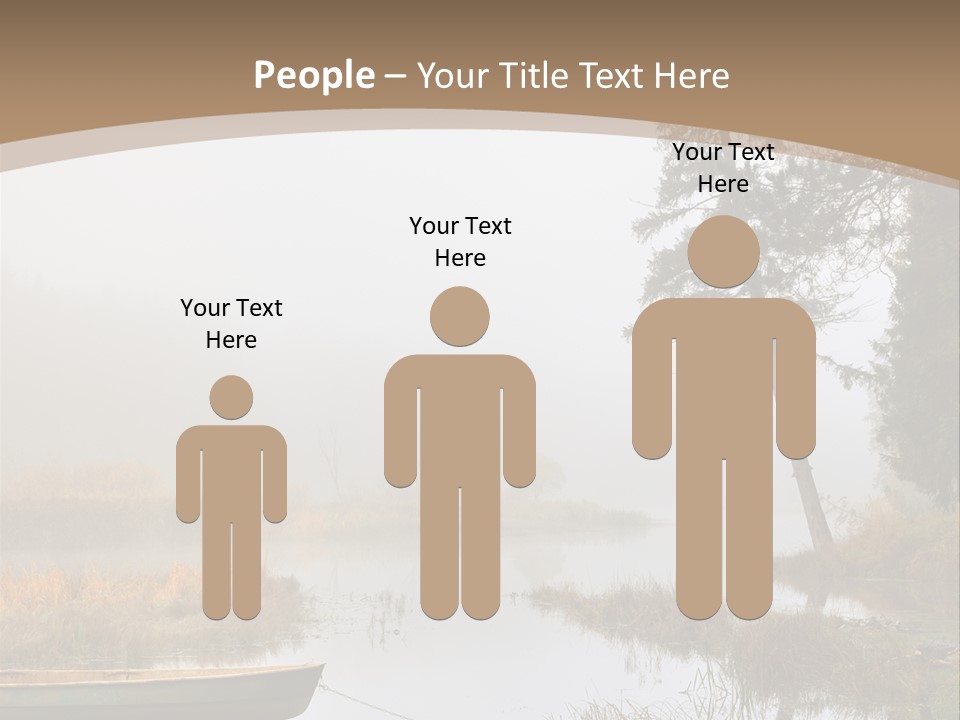 A Boat On A Lake With Fog In The Background PowerPoint Template