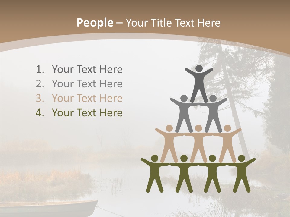 A Boat On A Lake With Fog In The Background PowerPoint Template