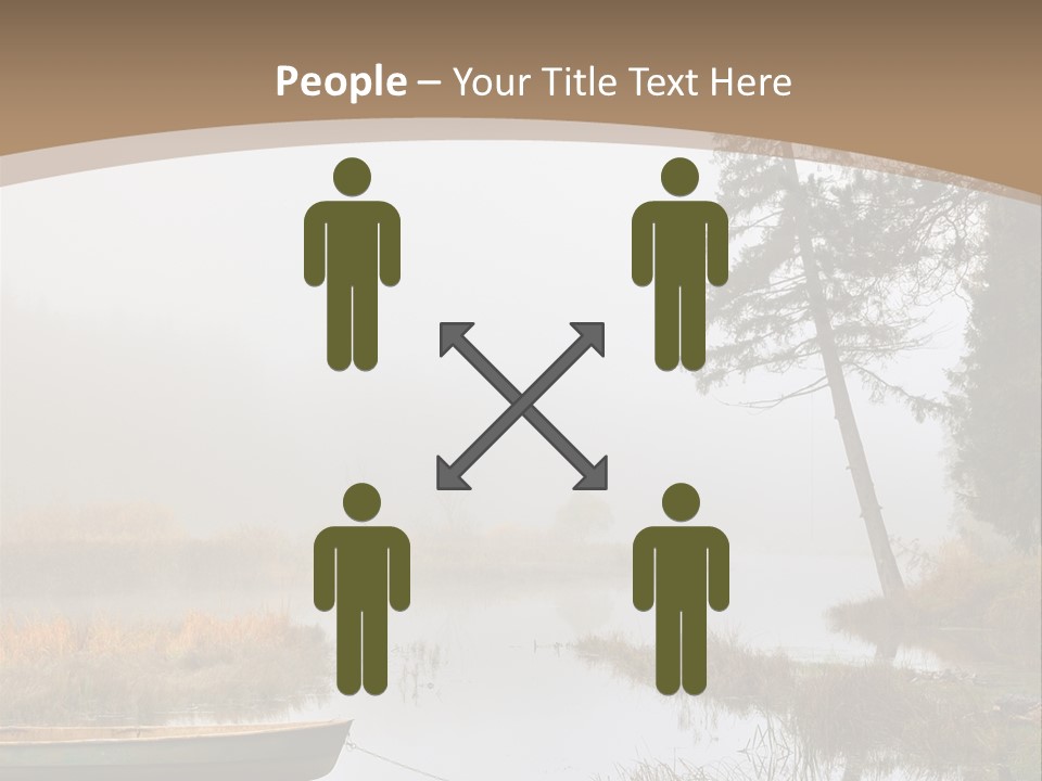 A Boat On A Lake With Fog In The Background PowerPoint Template