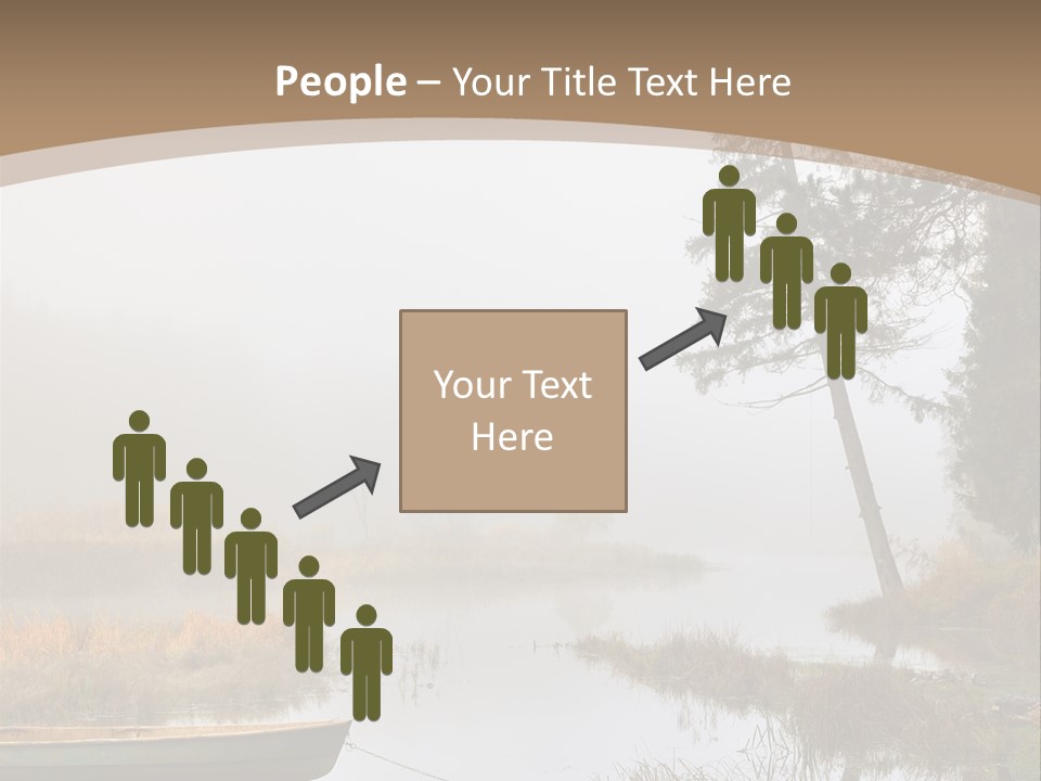 A Boat On A Lake With Fog In The Background PowerPoint Template