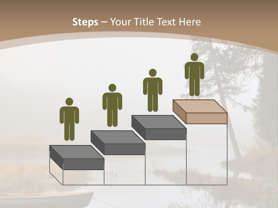 A Boat On A Lake With Fog In The Background PowerPoint Template