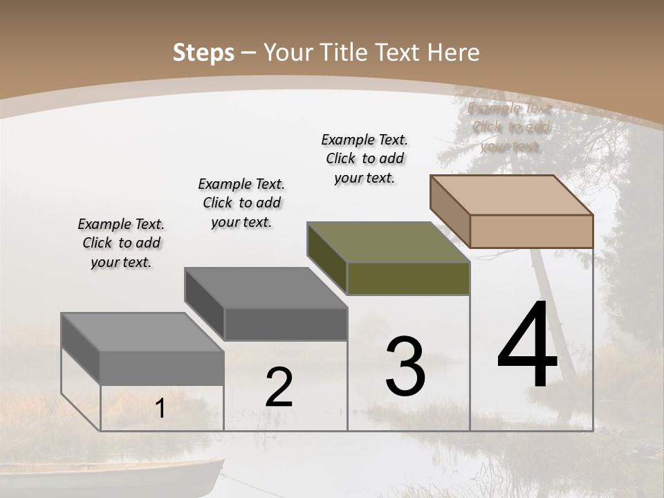 A Boat On A Lake With Fog In The Background PowerPoint Template