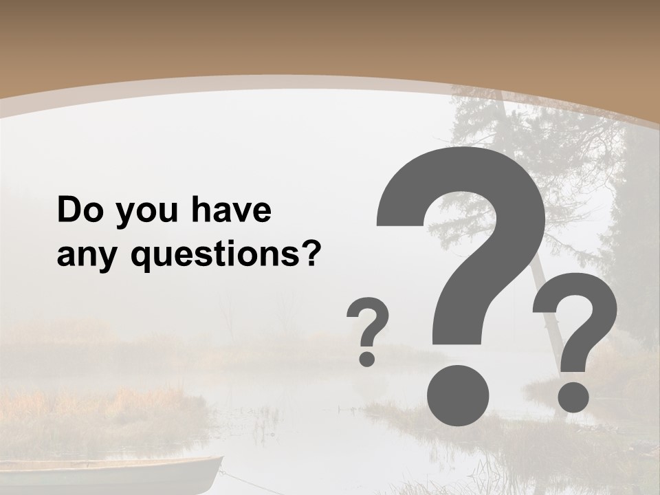 A Boat On A Lake With Fog In The Background PowerPoint Template