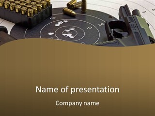 A Gun And A Rifle On A Table With Bullet Shells PowerPoint Template