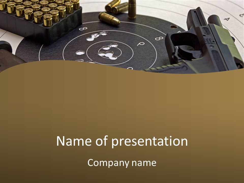 A Gun And A Rifle On A Table With Bullet Shells PowerPoint Template