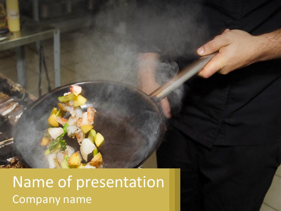 A Person Is Cooking Food On A Grill PowerPoint Template