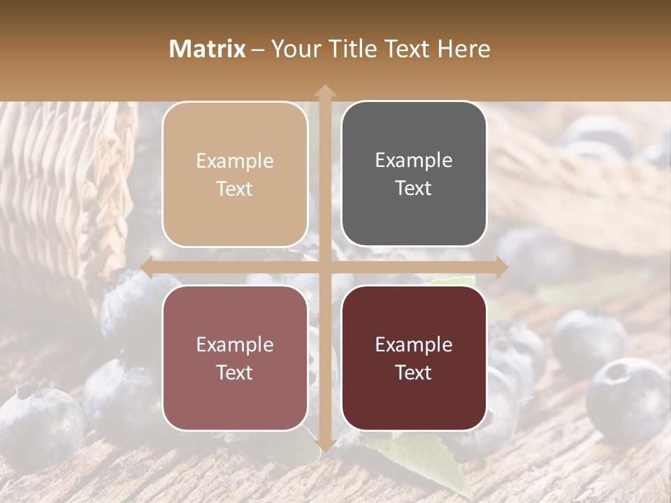 A Basket Of Blueberries On A Wooden Table PowerPoint Template