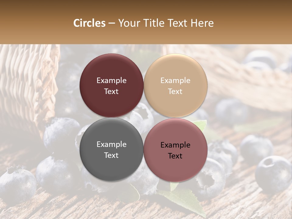A Basket Of Blueberries On A Wooden Table PowerPoint Template