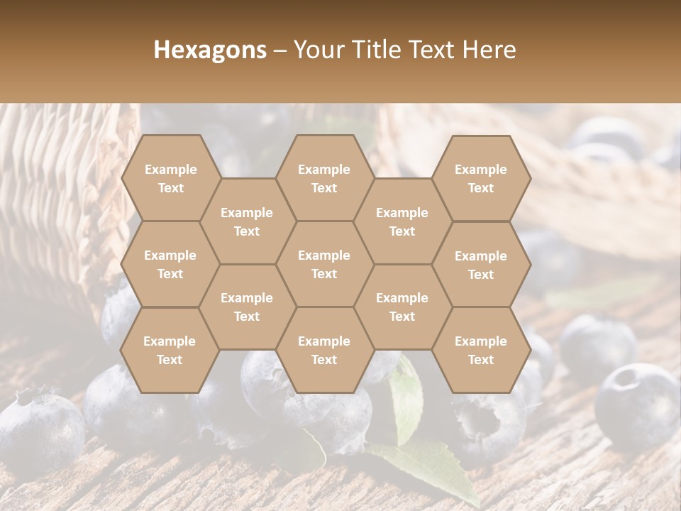 A Basket Of Blueberries On A Wooden Table PowerPoint Template