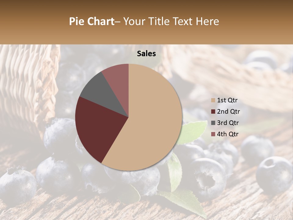 A Basket Of Blueberries On A Wooden Table PowerPoint Template