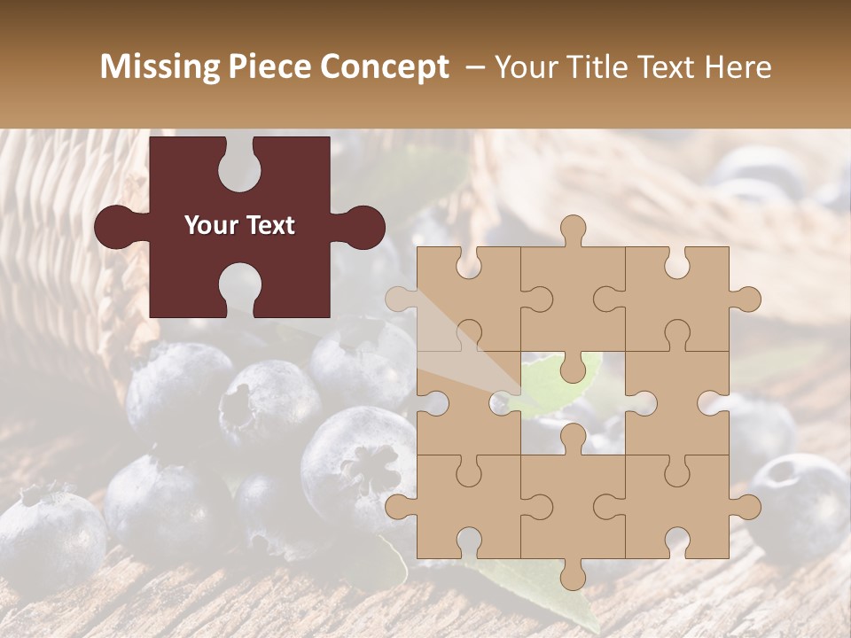 A Basket Of Blueberries On A Wooden Table PowerPoint Template