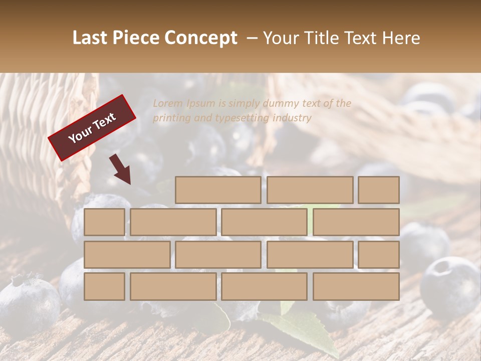 A Basket Of Blueberries On A Wooden Table PowerPoint Template